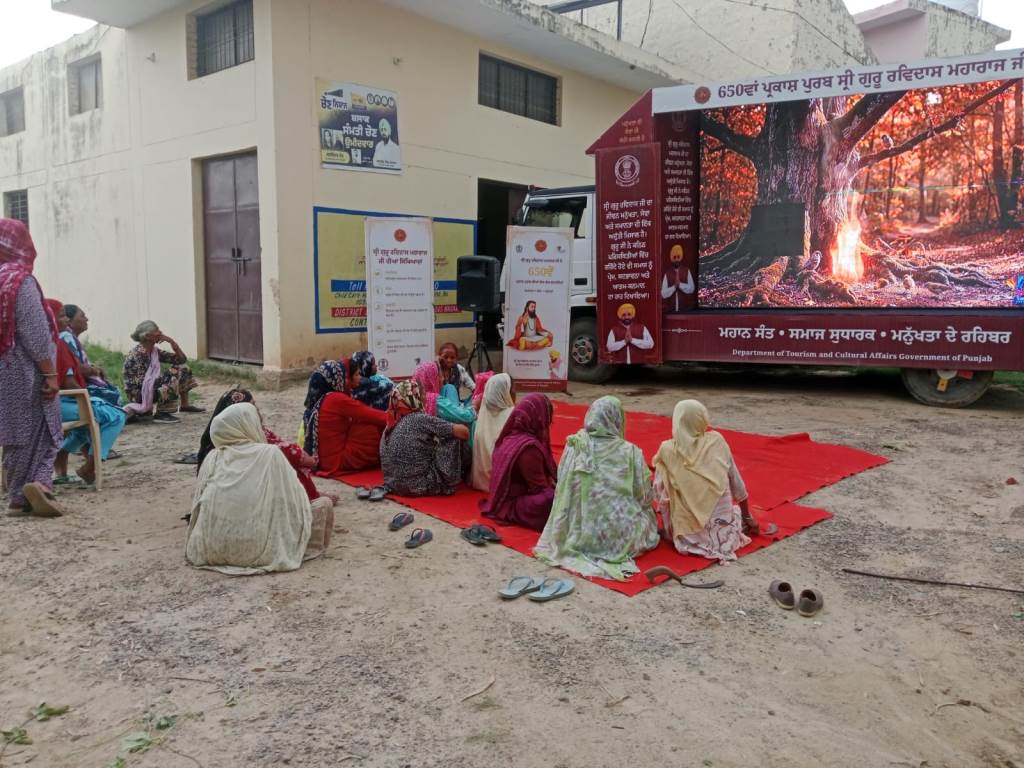 Screening of documentary dedicated to the 650th Parkash Purab of Sri Guru Ravidas Ji Maharaj at Bhagwasi and Tofapur villages